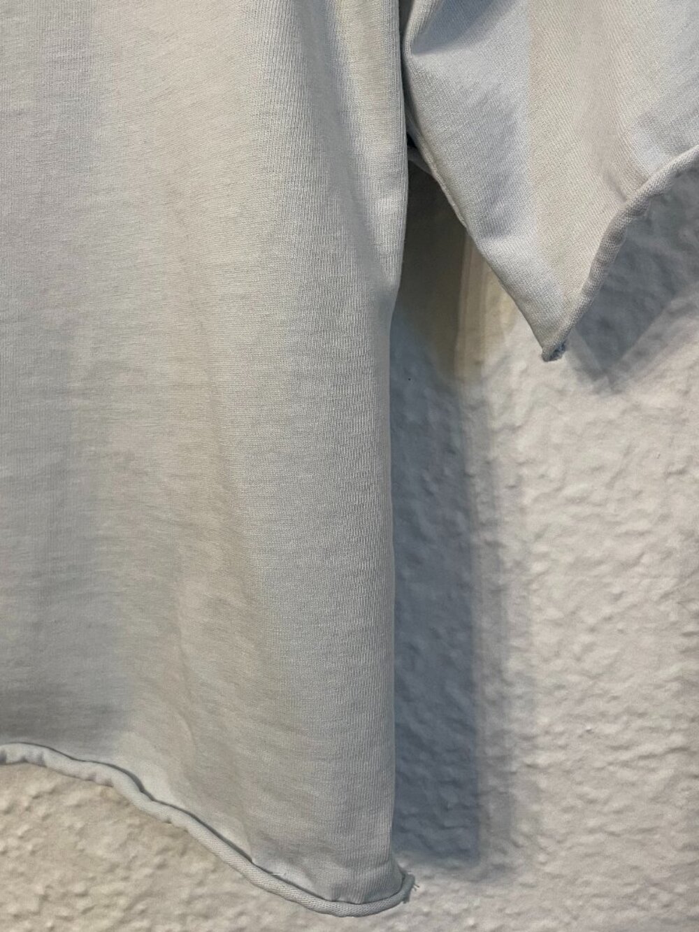 COS Relaxed-Fit Cropped T-Shirt Raw Edges 100% Cotton Scandi Minimalist Boxy Fit - Picture 4 of 12
